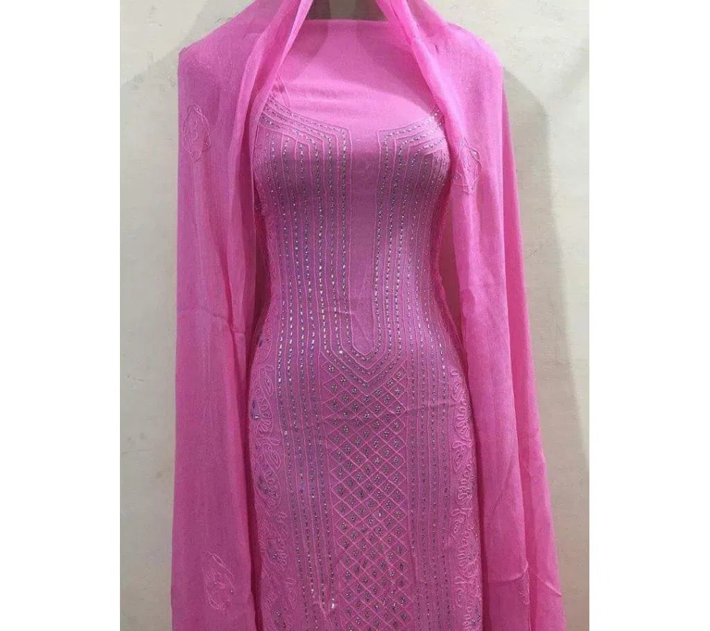 Pakistani Kamdani 2 Piece for Women Pink