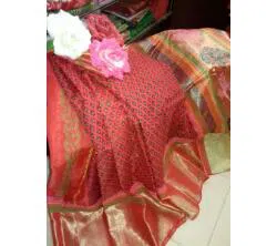Boutique Block Print Half Silk Sharee For Women - Multi Color 