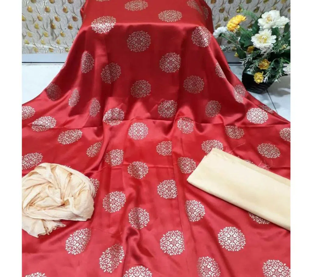 Unstitched Japan Soft Silk Shalwer Kameez for women[ Three Piece]