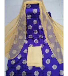 Unstitched Silk Salwar Kamiz For Women 