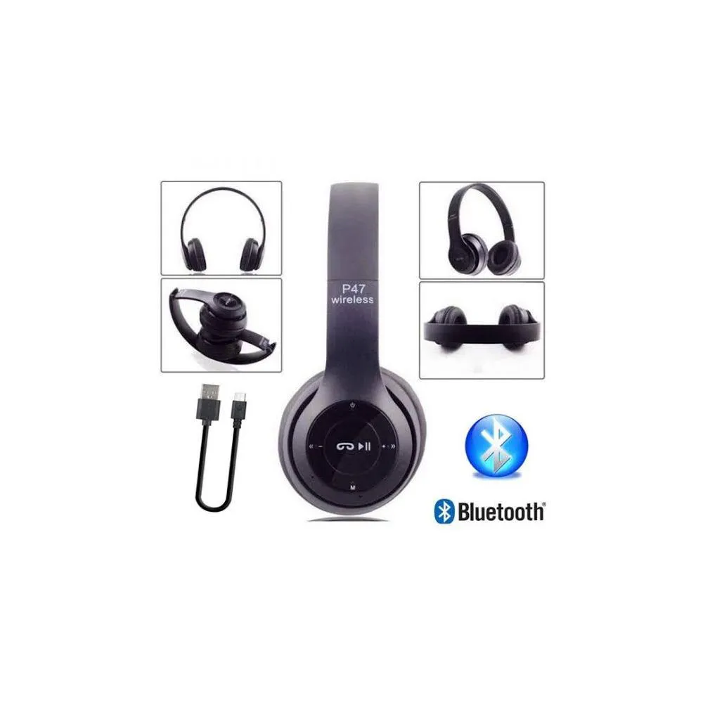 P47 Wireless Bluetooth Headphone  - Black