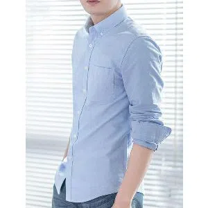 Full Sleeve Cotton Shirt For Men-sky blue 