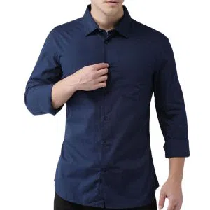 Full Sleeve Cotton Shirt For Men-blue 