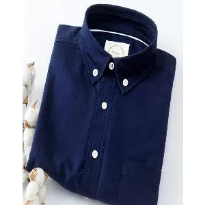Full Sleeve Cotton Shirt For Men-Blue 