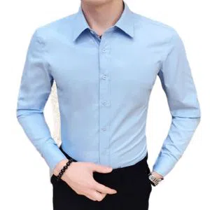 Full Sleeve Cotton Shirt For Men-sky blue 