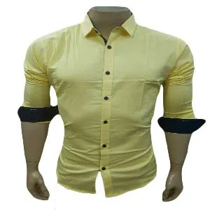 New fashion Long sleeve shirt for man Yellow