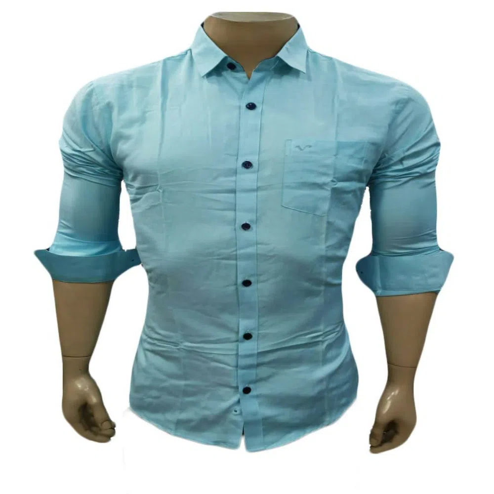 New fashion Long sleeve shirt for man Cyan