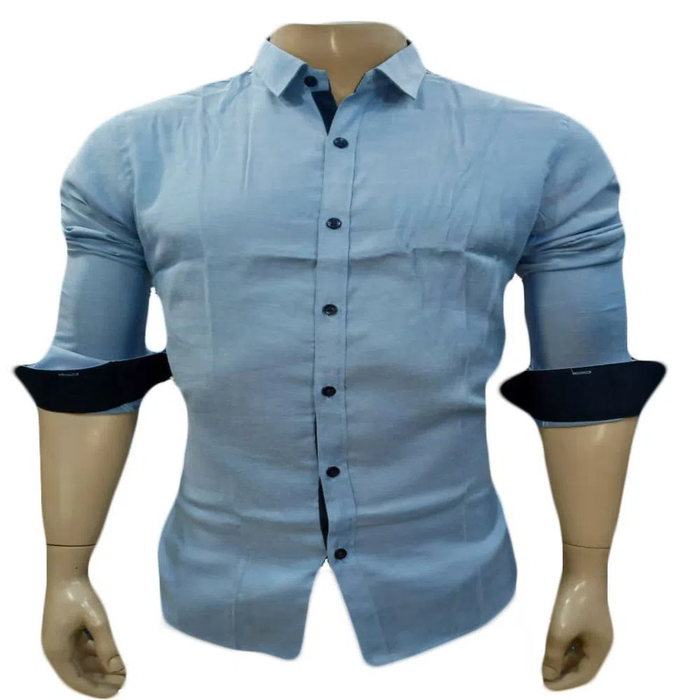 New fashion Long sleeve shirt for man Light Blue