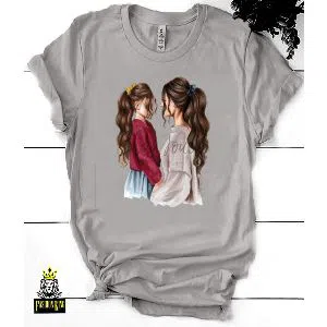 Half Sleeve T-Shirt For Women - Mother & Baby Girl 