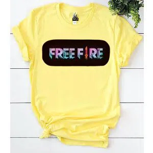 Half Sleeve CVC Fabric Tshirt for women -Free Fire 