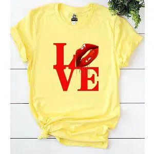 Half Sleeve CVC Fabric Tshirt for women -love 
