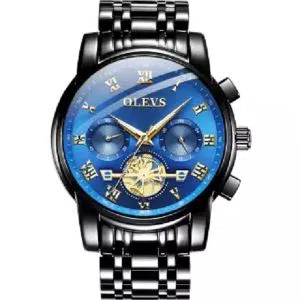 OLEVS 2859 Watch For Men Black blue with Stainless steel