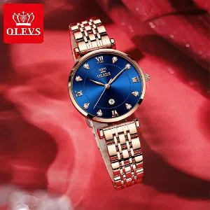 OLEVS 5866 Fashion Watch For Women blue with Stainless steel