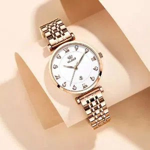 OLEVS 5866 Fashion Watch For Women white with Stainless steel