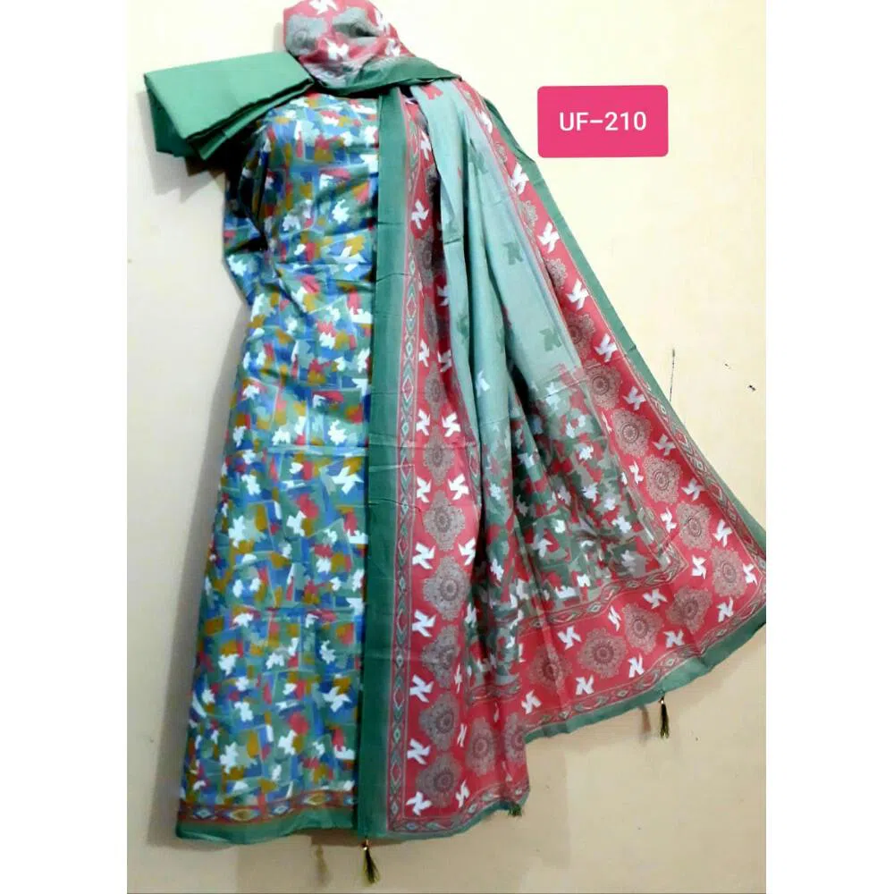 Unstitched Joypuri Cotton Salwar kameez For Women - Multicolor 