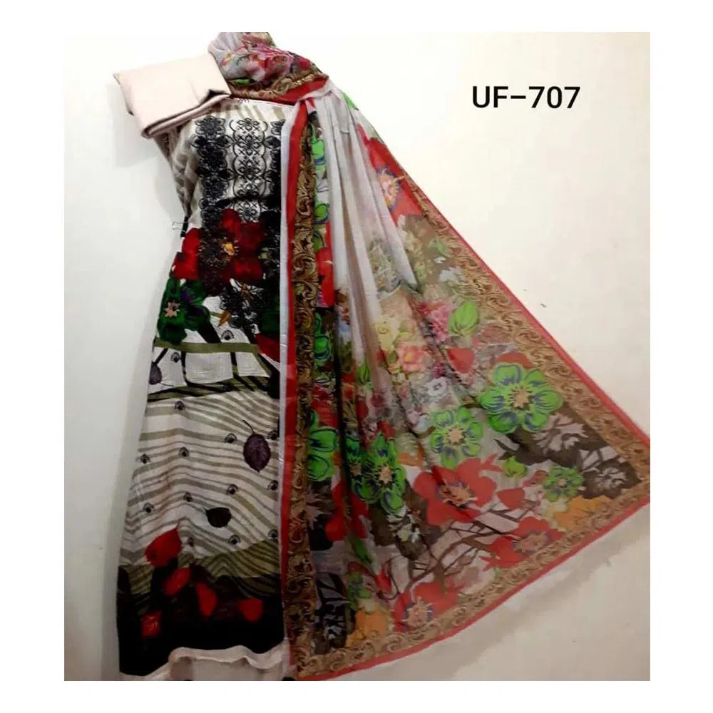 Unstitched Soft Cotton Printed Salwar Kameez For Women