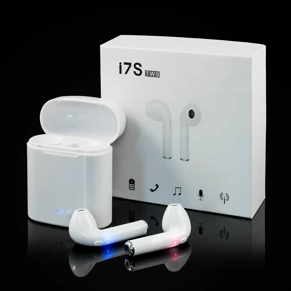 i7s TWS Wireless Bluetooth AirPods Earbuds with Charging Case-White