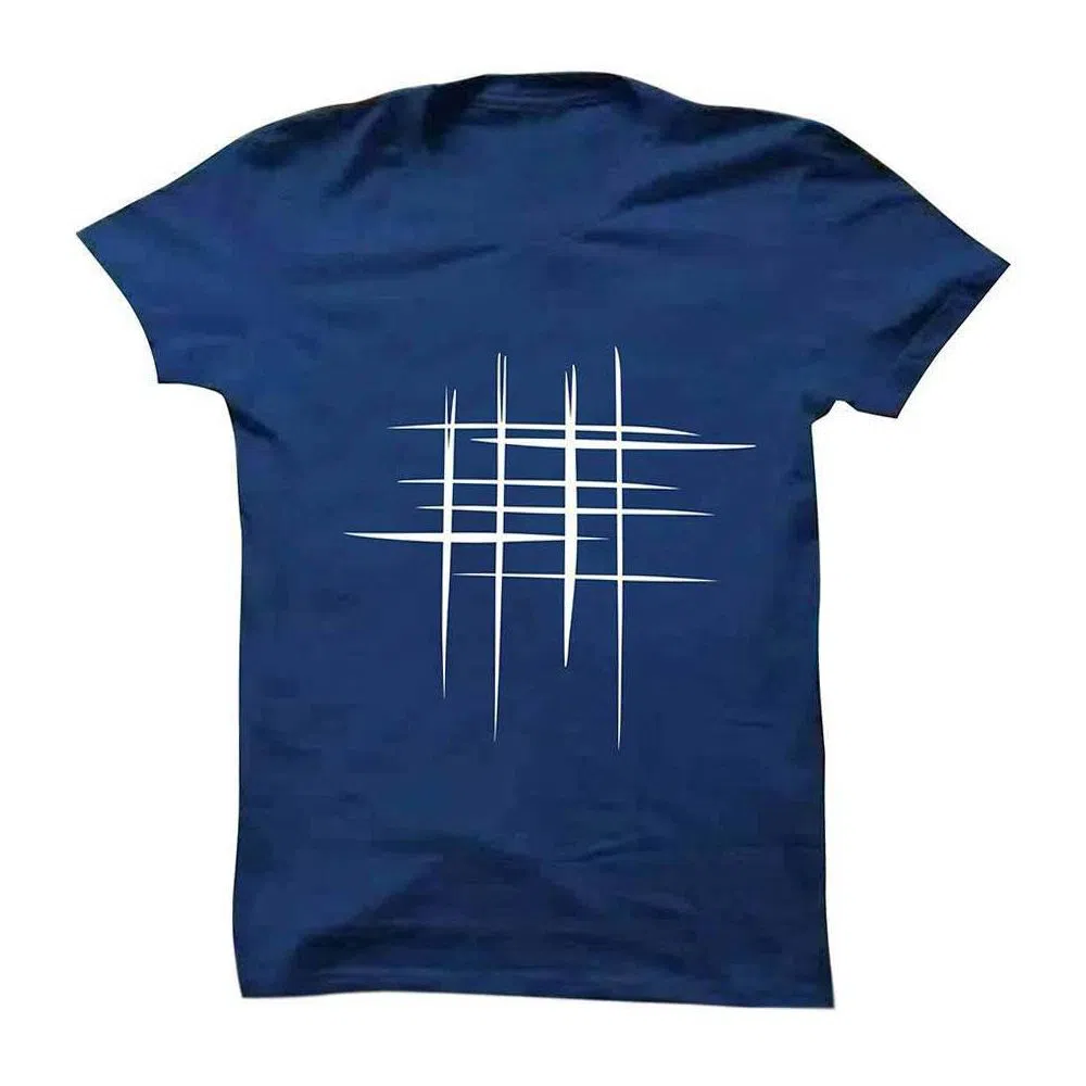 NAVY BLUE Cotton Short Sleeve T-shirt for Men