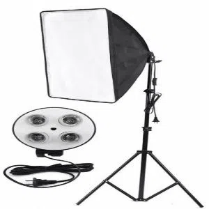 Photo Video Studio Lighting KIT 4-SOCKET E27 LAMP HOLDER SOFTBOX LIGHT STANDS Full Set