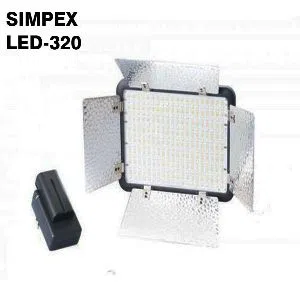 Simpex 320 LED Video Light with Battery and Charger-Black