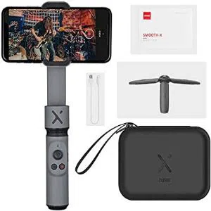 Zhiyun Smooth X Combo Kit with Mini Tripod and Pouch and Gimbal Stabilizer Extendable Foldable Cell Phone Vlogging Kit
