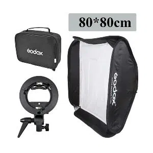 Godox 80 x 80cm Soft box+S-Type Speed lite Bracket Mount Holder For Studio Photography