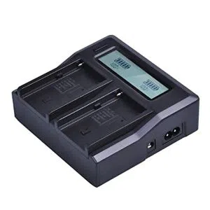 PhotoCare Foton LCD Dual Charger for Sony F970 & Panasonic D54 Battery VBG6 Battery