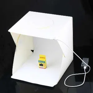 Portable Photographic Studio 30cm Mini Studio box with 2 LED Light and Two backdrops