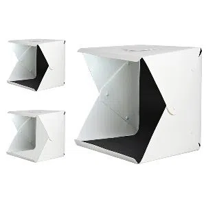 Portable Photographic Studio 40cm Mini Studio box with 2 LED Light and Two backdrops