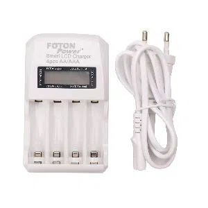PhotoCare Foton FT-100 LCD Ultra Fast Charger for AA and AAA Ni-mh Rechargeable Batteries White