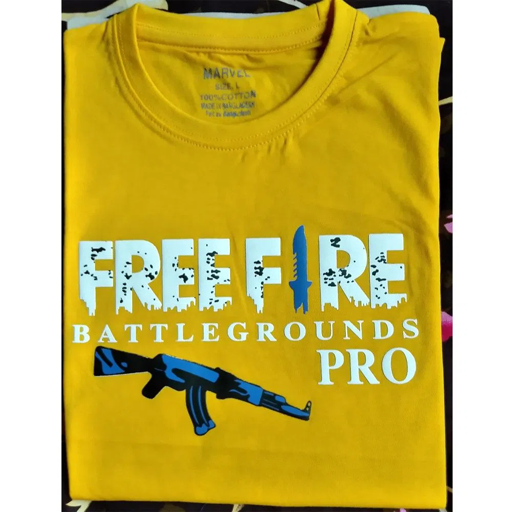 Free Fire AK-47 Half Sleeve Cotton T-Shirt for Men