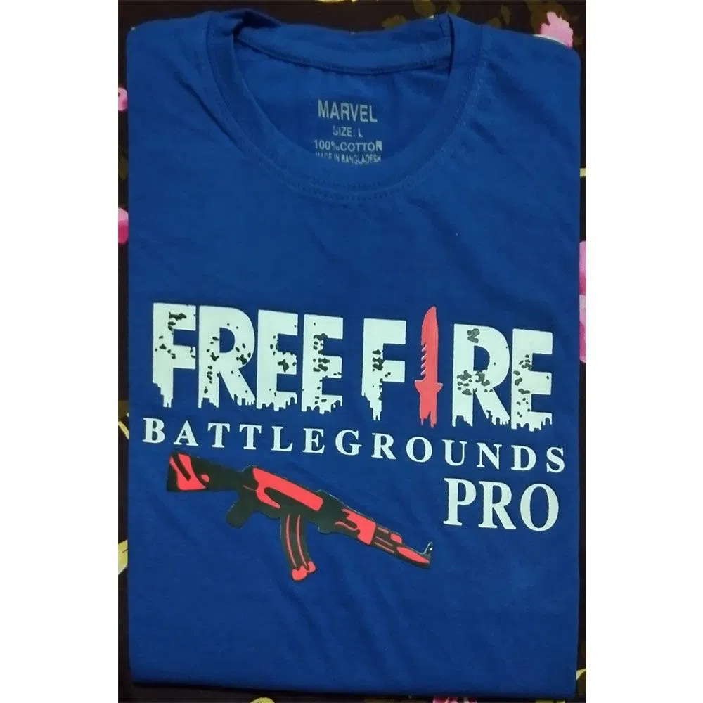 Free Fire AK-47 Half Sleeve Cotton T-Shirt for Men