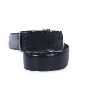 Ziczac Adjustable Smooth Buckle Leather Belts for Men