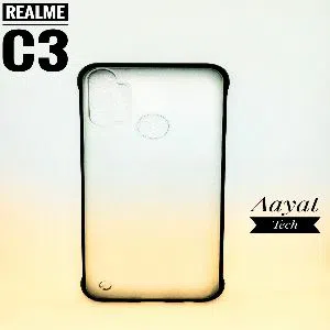 Realme C3 - Ultra-thin frameless Ring Design transparent matte Back Cover (WithOut Ring)