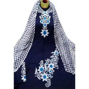 Unstitched Navy Blue Cotton Salwar Kamiz For Women