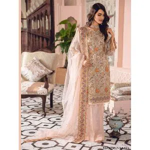 Light Orange Color  Weightless Georgette Party Wear Embroidered Designer Salwar Kameez Suits For Women