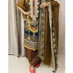 ZEENAAT by ZEBAISH Digital Printed & Embroidered Lawn Unstitched Salwar Suit