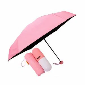 Windproof Pocket Capsule Umbrella - Light Pink