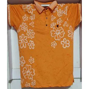 Cotton Half sleeve polo shirt For men -Orange 