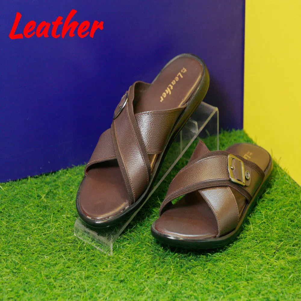 Mens sandals Leather + Rubber 