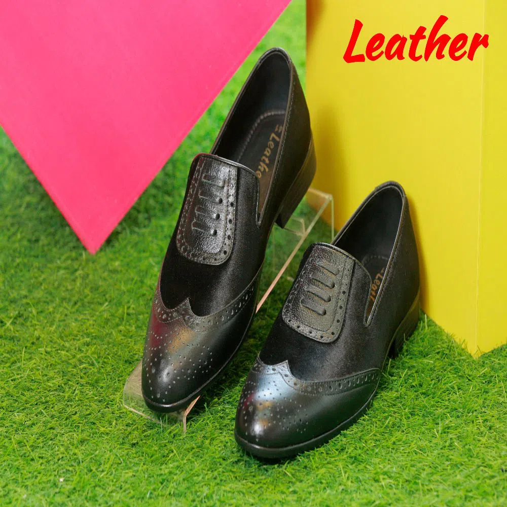 Leather & Velvet Slip-on