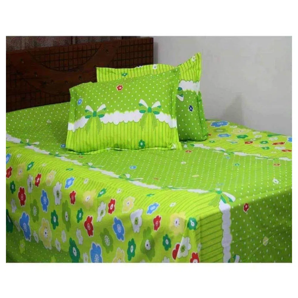 Cotton Double Size Bedsheet with 2 Pillow Cover