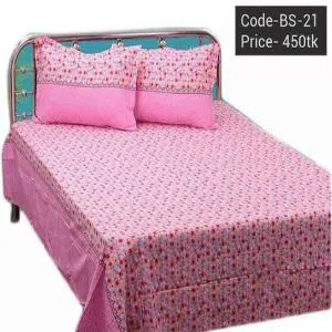 Cotton Double Size Bedsheet With 2 Pillow Cover