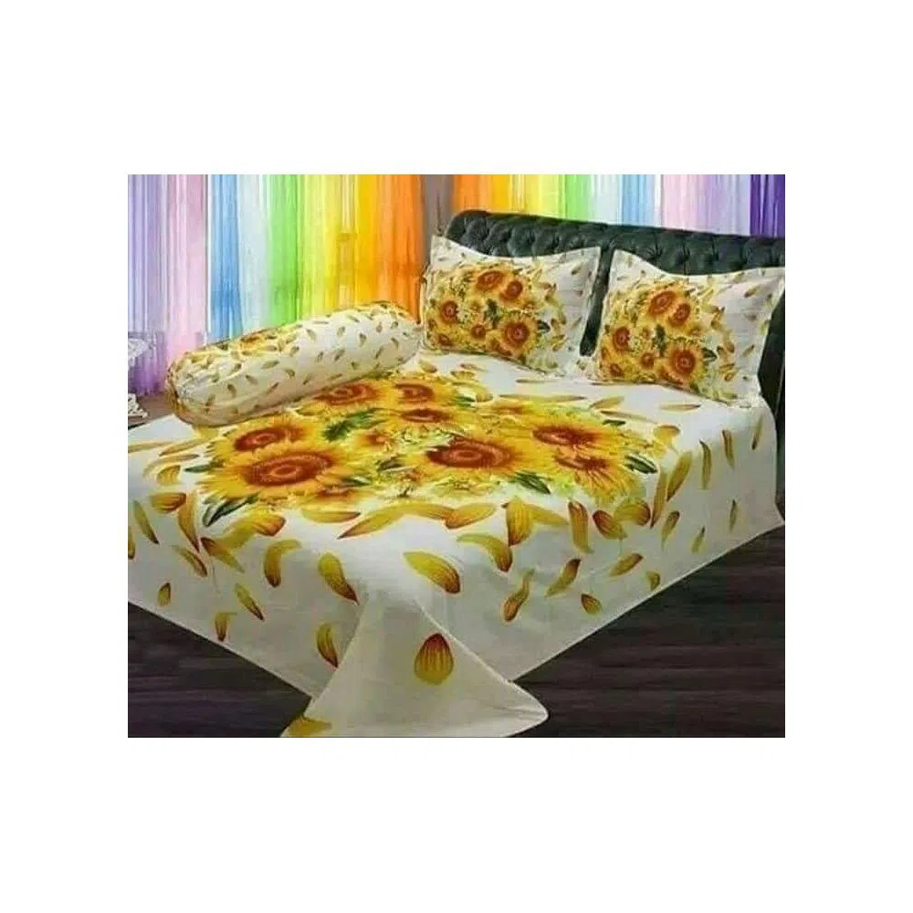 Cotton Double Size Bedsheet With 2 Pillow Cover