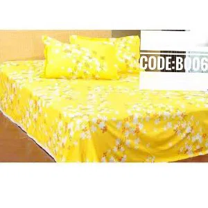 Cotton double size bedsheet with 2 pillow cover
