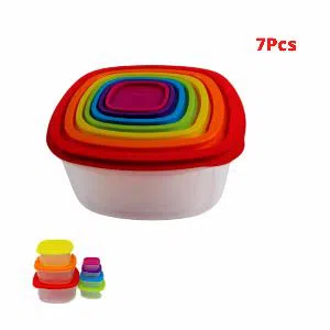 Ben-gal Rainbow Food Box Square 7pcs Set