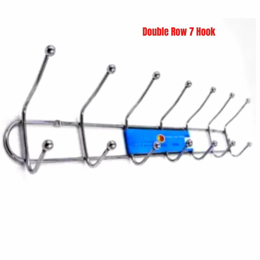 Stainless Steel Double Row 7 Hook Hanger