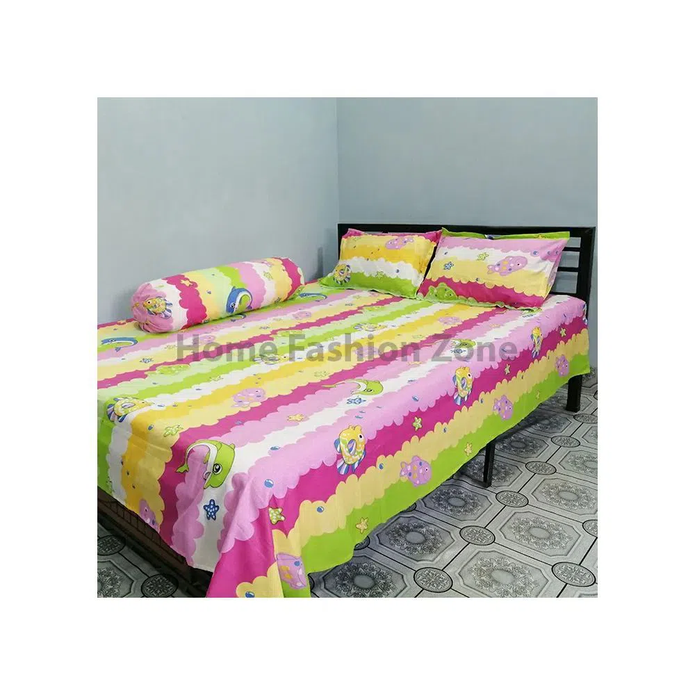 King Size Pure Cotton Bed Sheet - 4 pcs