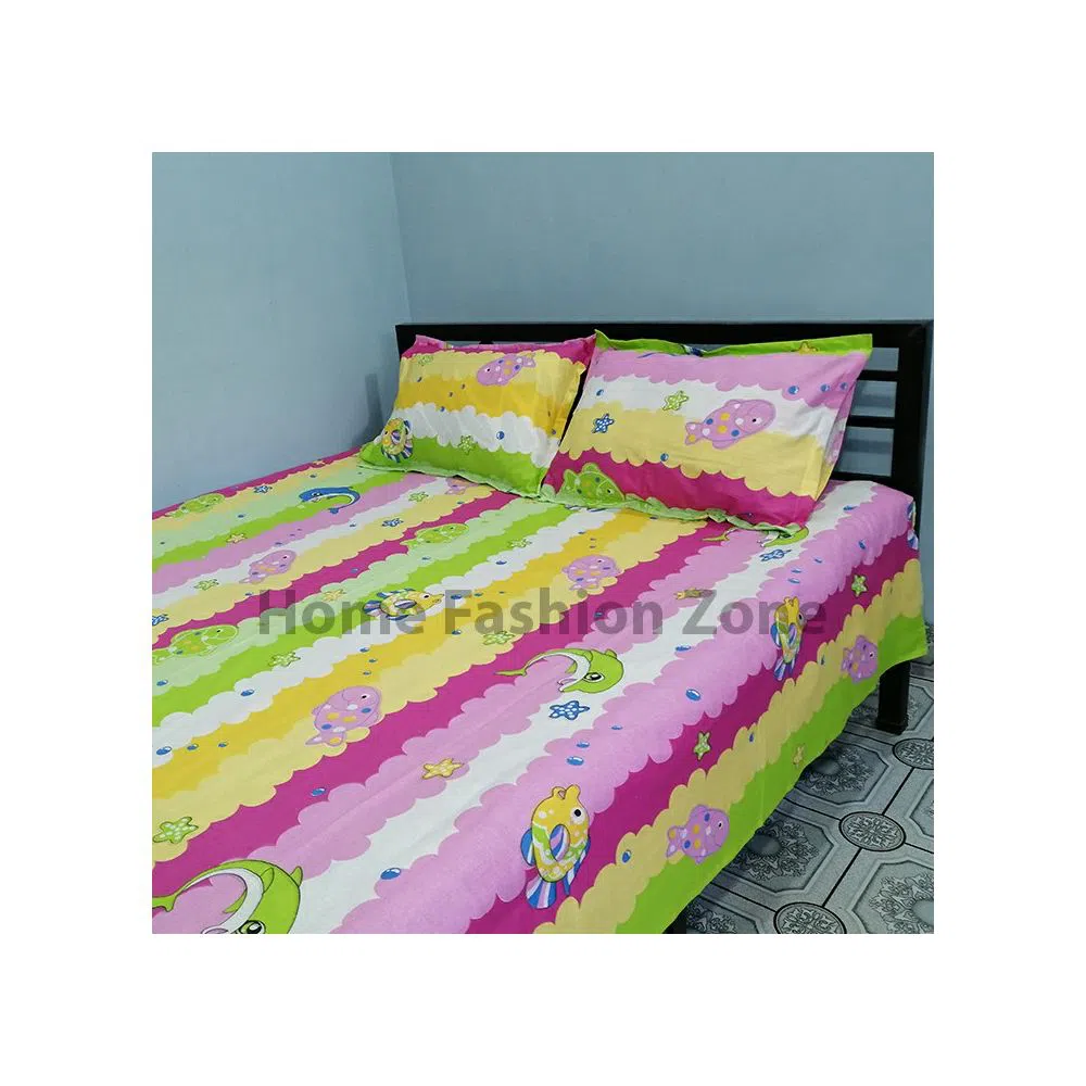 King Size Pure Cotton Bed Sheet - 3 pcs
