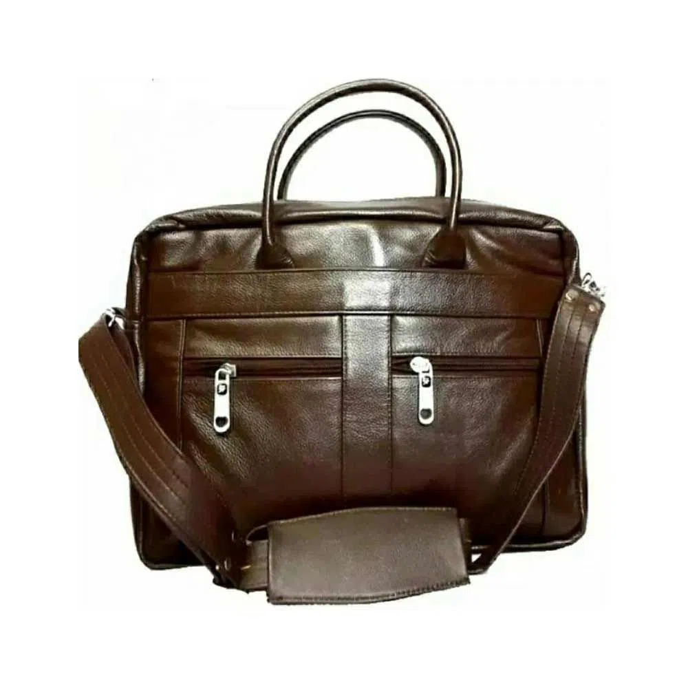 Leather Office Bag for Man Chocolate